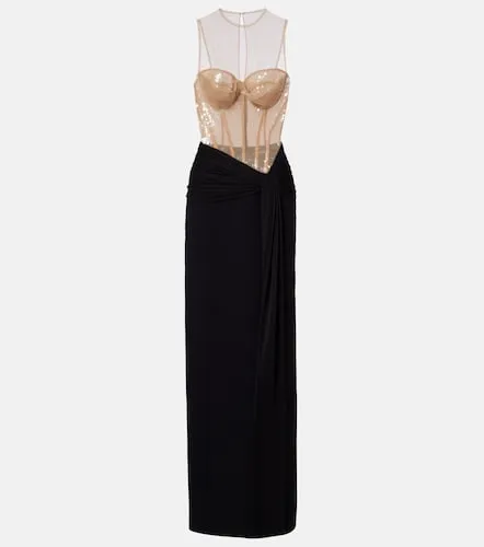 Sequined paneled bustier gown - David Koma - Modalova