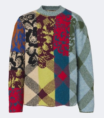 Patchwork wool and alpaca-blend sweater - Dries Van Noten - Modalova