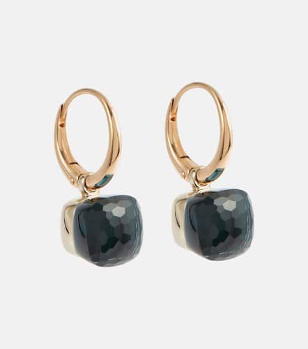 Nudo 18kt rose gold and white gold earrings with blue topaz - Pomellato - Modalova