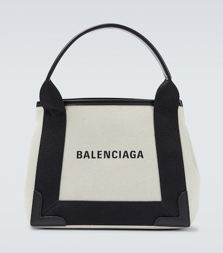 Cabas leather-trimmed canvas tote bag - Balenciaga - Modalova