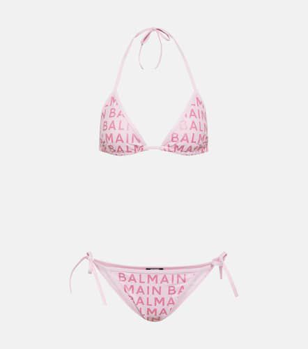 Balmain Bikini con logo de glitter - Balmain - Modalova