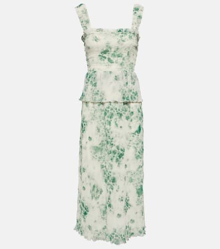 Floral pleated georgette midi dress - Ganni - Modalova