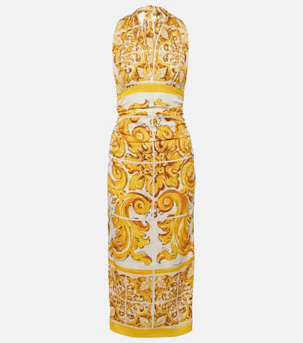 Majolica silk-blend midi dress - Dolce&Gabbana - Modalova