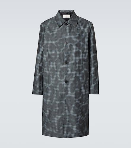 Leopard-print checked car coat - Dries Van Noten - Modalova