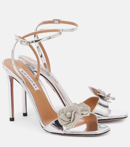 Crystal Orchid embellished leather sandals - Aquazzura - Modalova