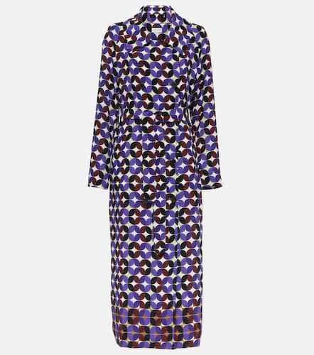 Printed double-breasted coat - Dries Van Noten - Modalova