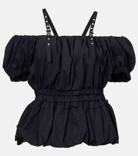 Top en popelín de algodón con peplum - Noir Kei Ninomiya - Modalova