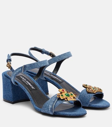 Embellished 60 denim sandals - Dolce&Gabbana - Modalova