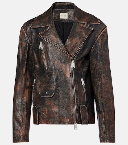 Catalina distressed leather biker jacket - Khaite - Modalova