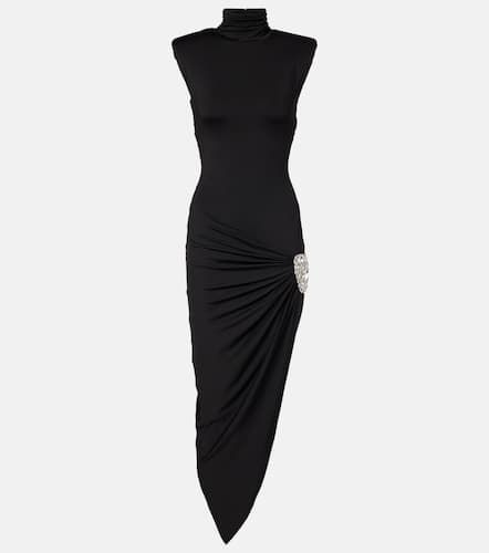 Asymmetric embellished jersey midi dress - Area - Modalova