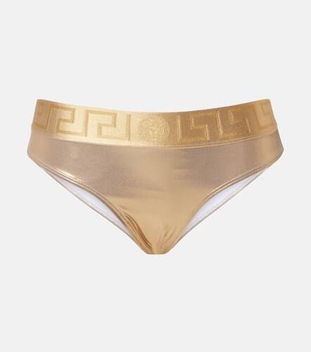 Versace Logo metallic bikini bottom - Versace - Modalova