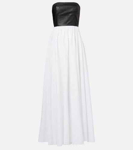 Maxikleid Neferu aus Leinen mit Leder - Gabriela Hearst - Modalova