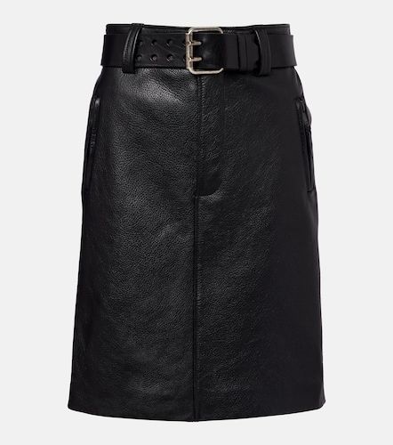 Belted leather pencil skirt - Saint Laurent - Modalova