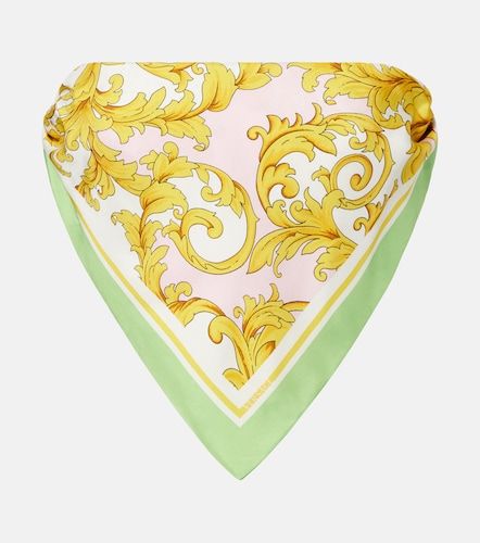Top bandeau de sarga de seda estampado - Versace - Modalova