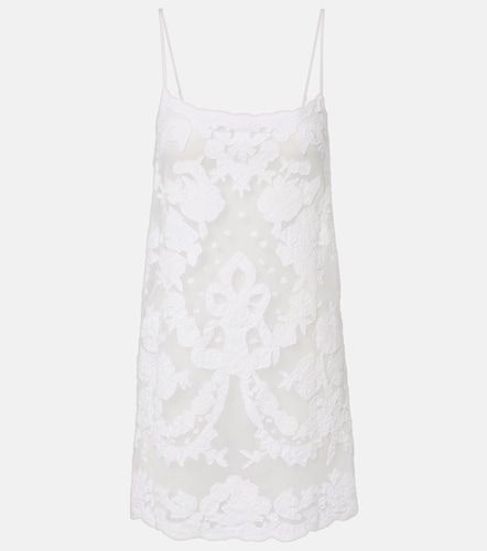 Vestido corto de algodón bordado - Juliet Dunn - Modalova