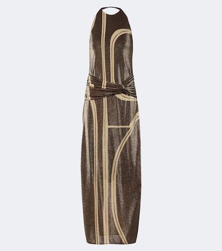 Cairo draped glitter printed gown - Cala de la Cruz - Modalova