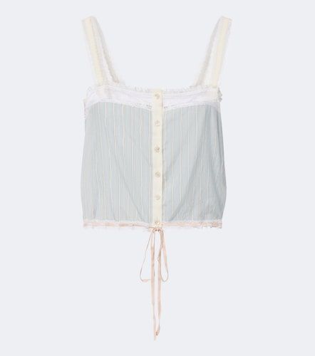 Chloé Top in seta a righe con pizzo - Chloe - Modalova