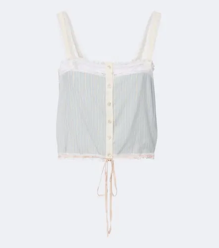 Chloe Lace-trimmed striped silk top - Chloe - Modalova