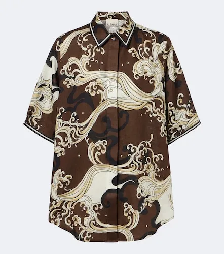Alémais Camicia oversize Otis in lino con stampa - Alemais - Modalova