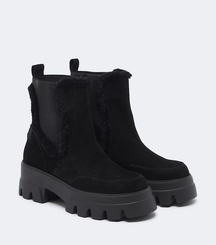 Sapporo shearling-trimmed suede ankle boots - Bogner - Modalova