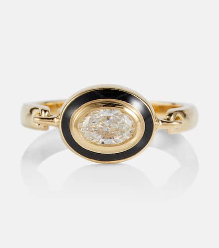 Ring Lenox Reign aus 18kt Gelbgold mit Emaille und Diamanten - Melissa Kaye - Modalova