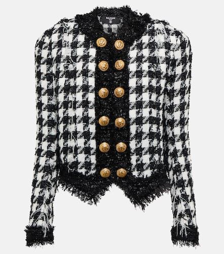 Chaqueta de tweed con pata de gallo - Balmain - Modalova