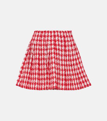 Pleated houndstooth bouclÃ© mini skirt - Self-Portrait - Modalova