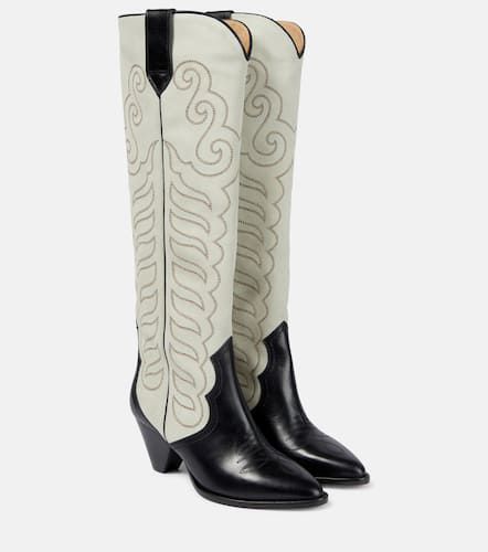 Liela leather and suede cowboy boots - Isabel Marant - Modalova