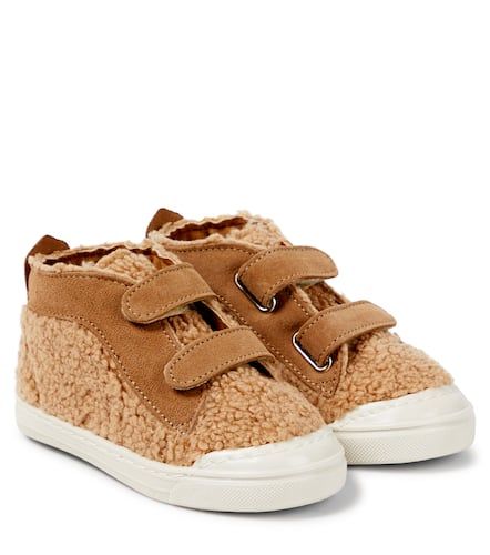 Leather-trimmed teddy sneakers - Il Gufo - Modalova