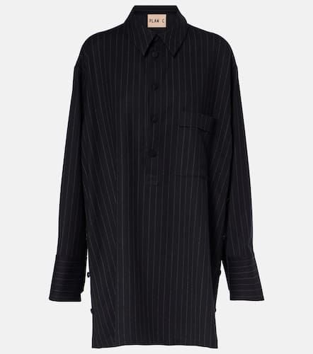 Plan C Pinstripe wool-blend shirt - Plan C - Modalova