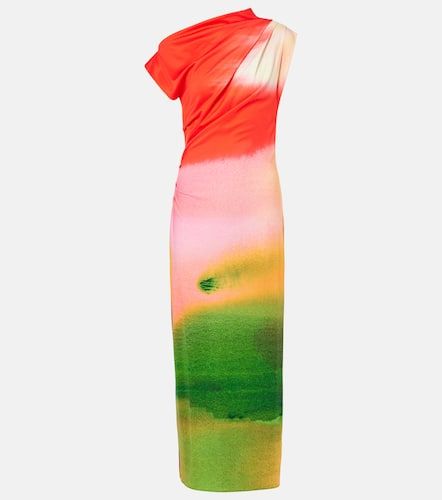 Colorblock draped jersey midi dress - Oscar de la Renta - Modalova