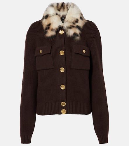 Shearling-trimmed wool and cashmere-blend cardigan - Givenchy - Modalova