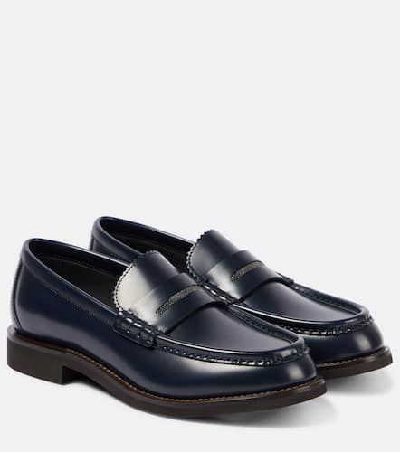 Monili-embellished leather penny loafers - Brunello Cucinelli - Modalova