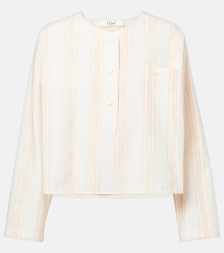 Chloé Top cropped in cotone a righe - Chloe - Modalova