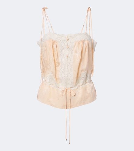 Chloé Top de satén de seda con encaje - Chloe - Modalova