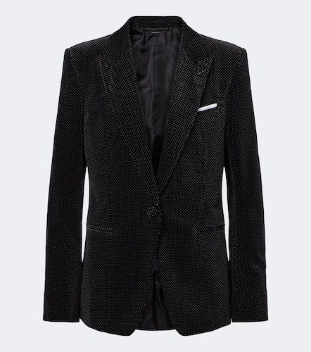 Blazer de terciopelo de algodón con lunares - Tom Ford - Modalova
