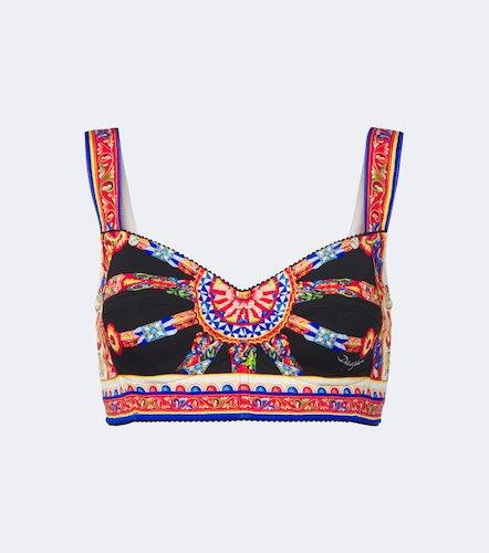 Top cropped Carretto in misto seta - Dolce&Gabbana - Modalova