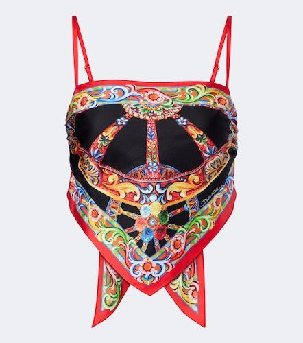 Crop top Carretto de sarga de seda - Dolce&Gabbana - Modalova