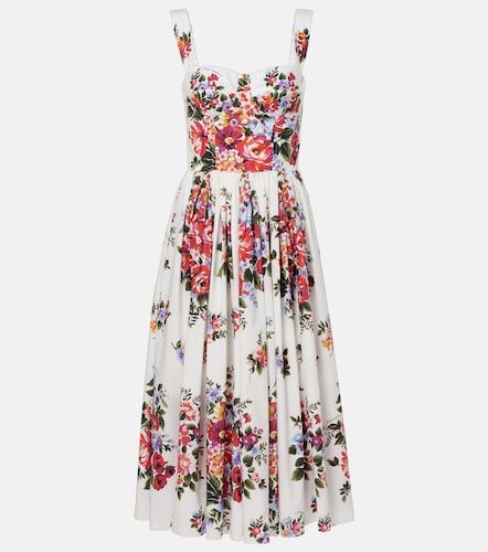 Vestido bustier de algodón floral - Dolce&Gabbana - Modalova