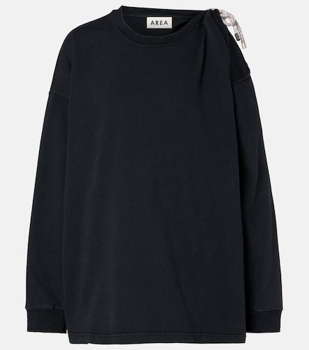 Camiseta oversized de jersey de algodón adornada - Area - Modalova