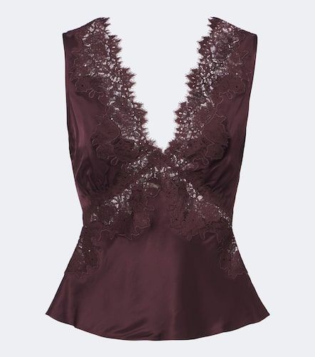 Rixo Emmie lace-trimmed satin top - Rixo - Modalova