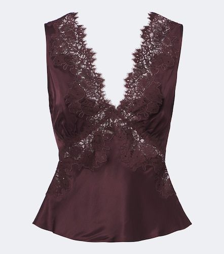 Rixo Top Emmie in raso con pizzo - Rixo - Modalova