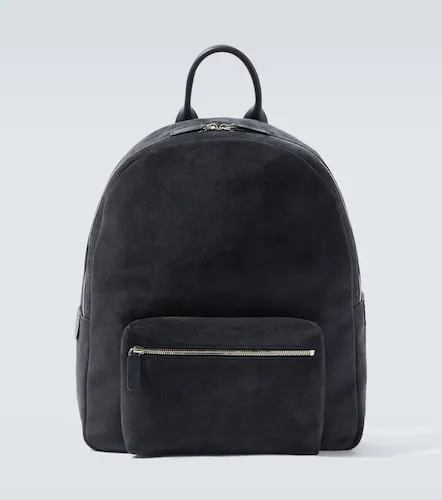 Leather-trimmed suede backpack - Kiton - Modalova