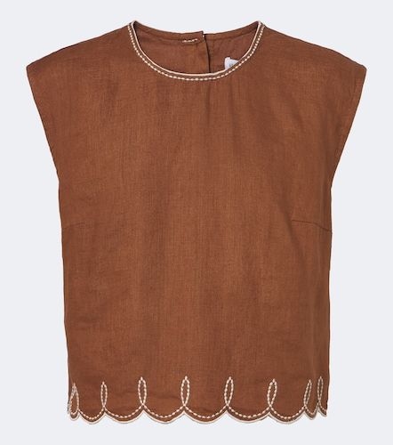 Kessan embroidered linen top - Veronica Beard - Modalova