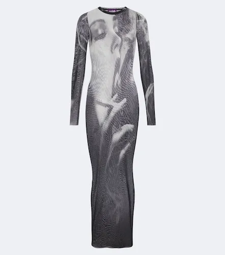 Vestido largo de malla estampado - Jean Paul Gaultier - Modalova