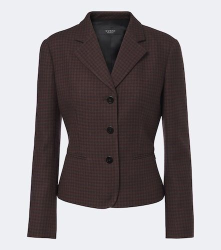 Gucci Houndstooth wool-blend blazer - Gucci - Modalova