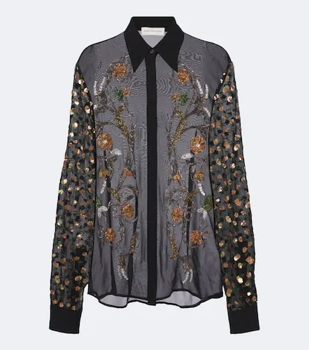 Blusa adornada semitransparente - Dries Van Noten - Modalova