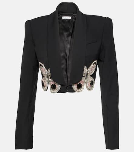 Embellished cropped wool blazer - Area - Modalova