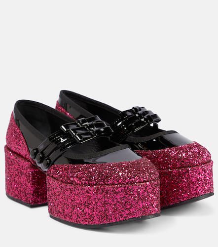 X Repetto Plateau-Ballerinas mit Glitter - Noir Kei Ninomiya - Modalova