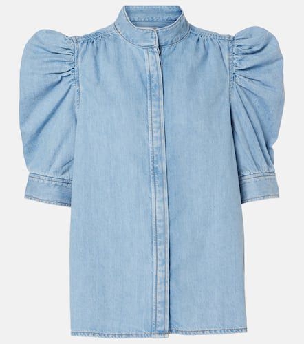 Blusa de denim con mangas abullonadas - Frame - Modalova